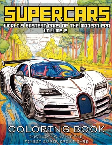 Supercars Coloring Book (Dover Planes Trains Automobiles Coloring